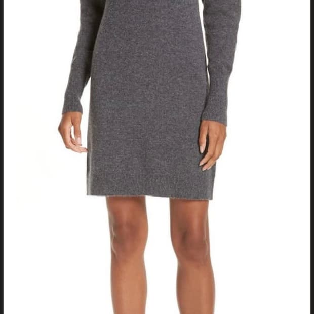 산드로 그레이 엘리어트 칼라 울 원피스