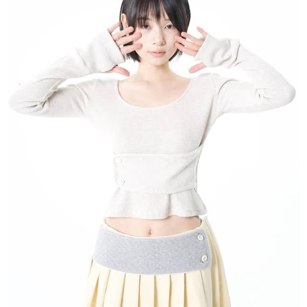 오스하이 밴드 베이비 롱 슬리브 오트밀 새상품 oshigh