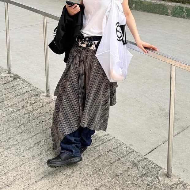 공테잎 레이어드 스커트