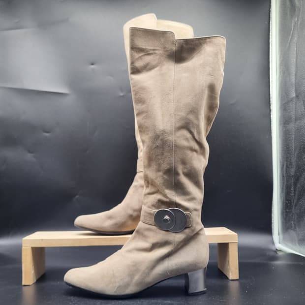 폴리니 스웨이드 여성롱부츠36.5 225 굽5