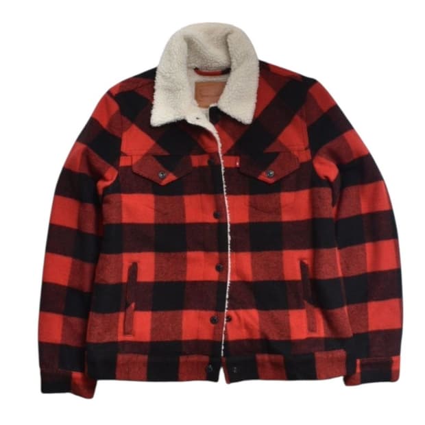 리바이스 버팔로 체크 양털 트러커 자켓 M N0993