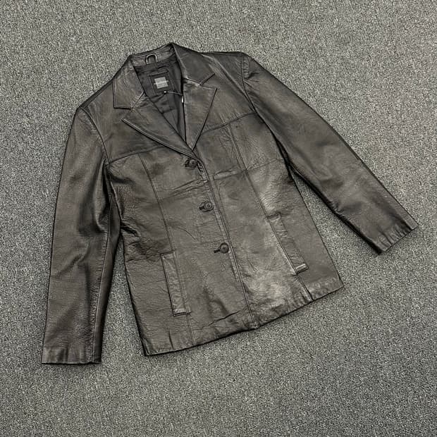 9)UNIJOANNA 빈티지 여성 가죽 블레이저