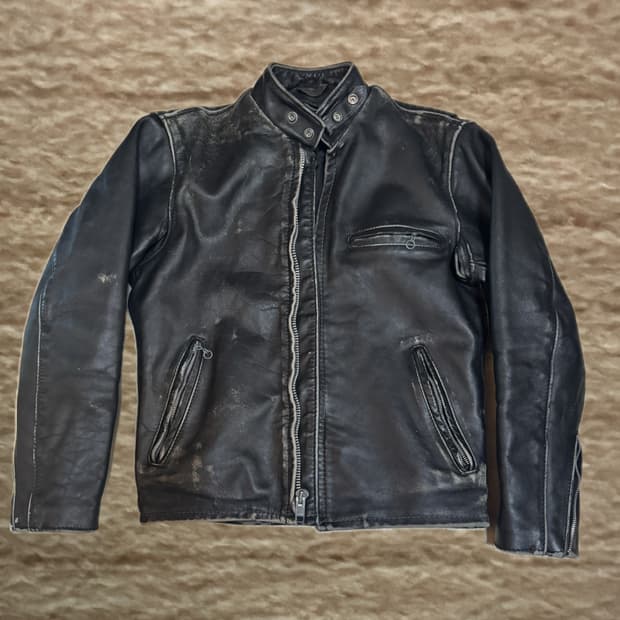 (36)schott 쇼트 싱글라이더 가죽자켓