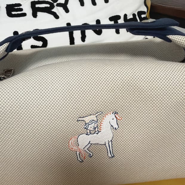 에르메스 라지 브리드 어 브랙 카브리올 케이스 캔버스 & 그리 뻬를르