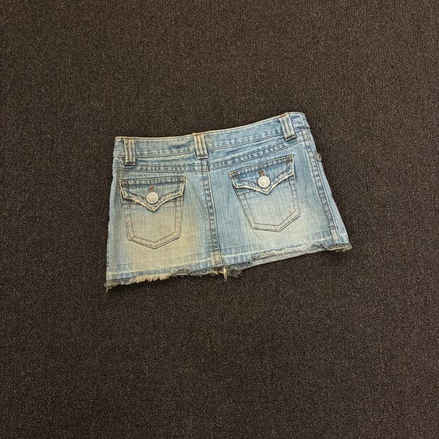 L)Japanese vintage 여성 데미지 데님 미니 스커트