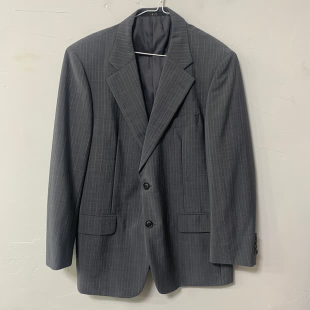 (100) 닥스 스트라이프 정장 자켓 블레이저 그레이