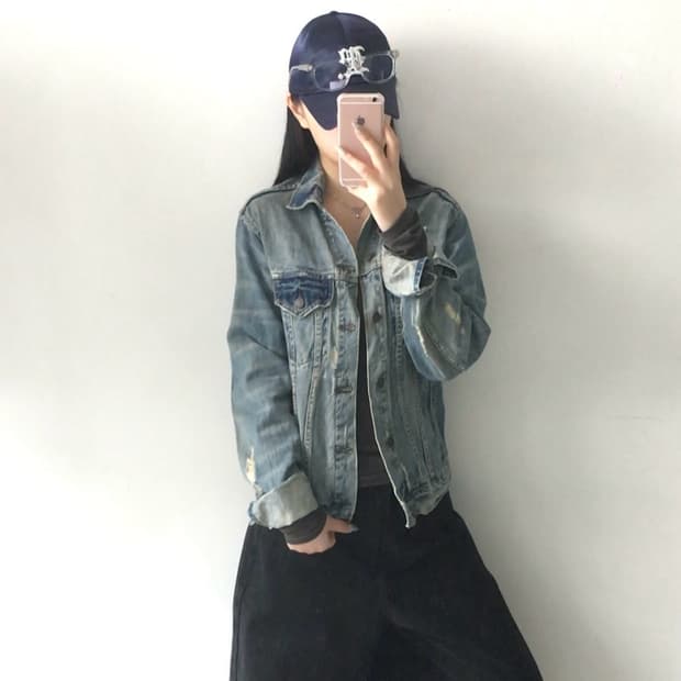 아베크롬비 데미지 워싱 데님자켓