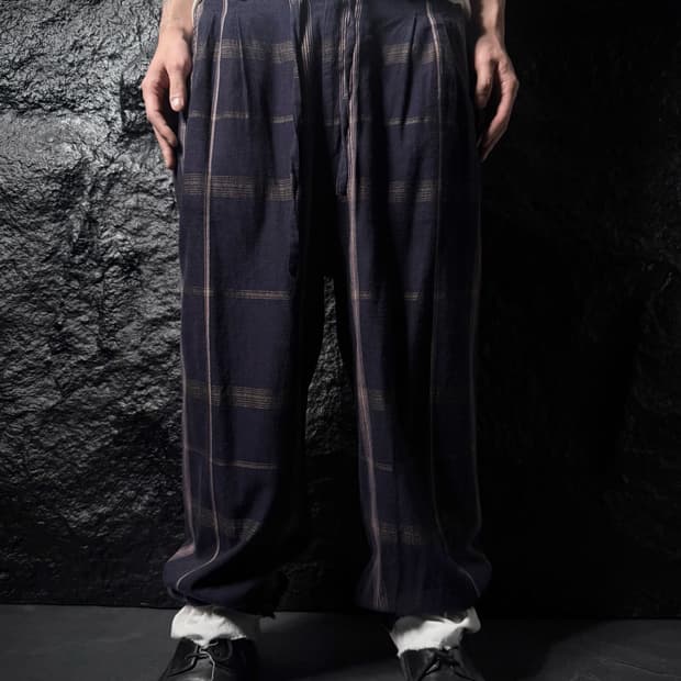 NICENESS ALI Khadi Checked Trousers