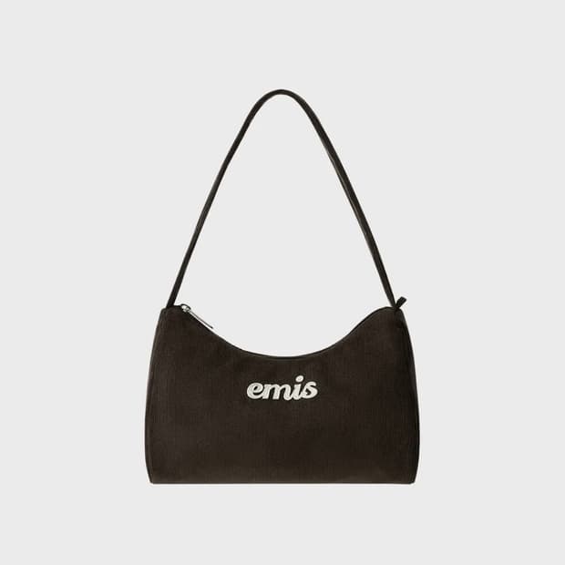 이미스 가방 CORDUROY APPLIQUE HOBO BAG-BROWN