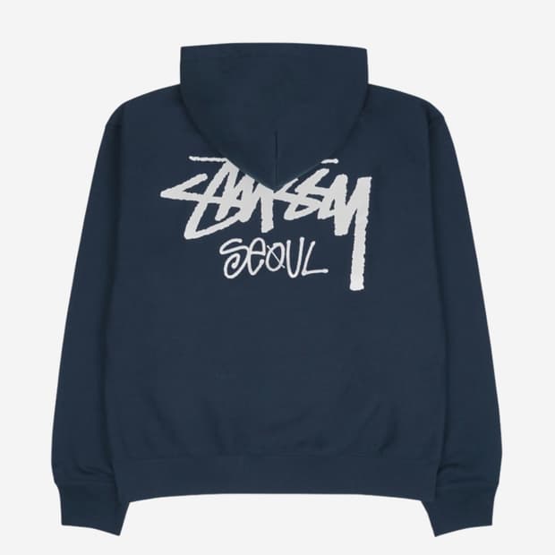 스투시 서울 후드집업 네이비 S