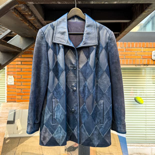Diamond Patchwork Leather Jacket 