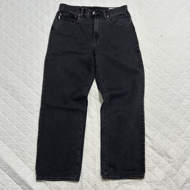 레귤러 진 블랙 데님 팬츠 xl