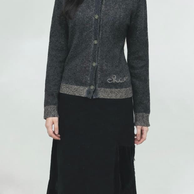 샤넬 캐시미어 로고버튼 가디건