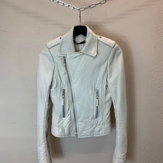 발렌시아가 레더 여성 라이더자켓