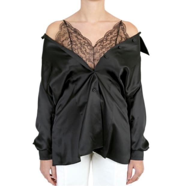 메종마르지엘라 lace shoulder blouse (정가138만)