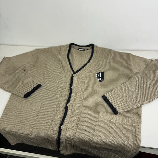 L-XL 골라 딥베이지 G로고 루즈오버핏 꽈배기가디건