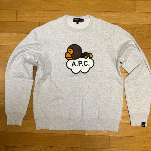 베이프 × 아페쎄(APC) 콜라보 스웻셔츠(L)