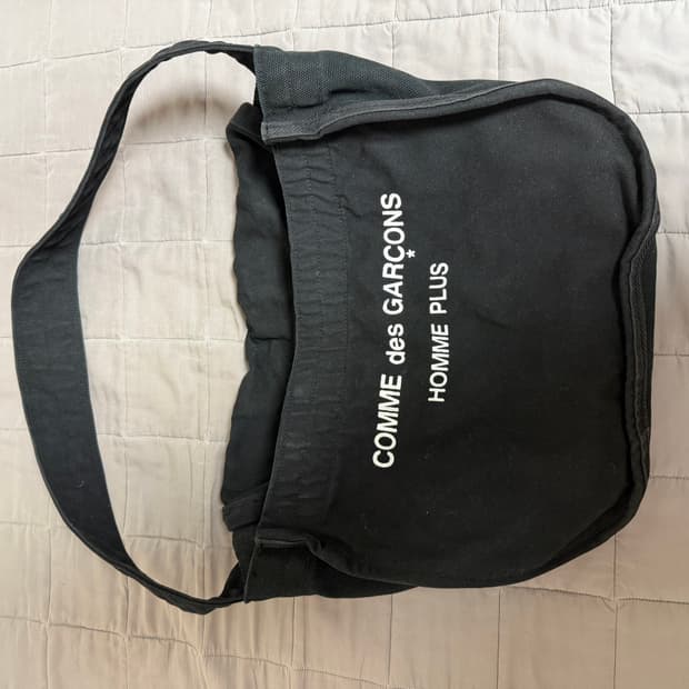 꼼데가르송 옴므플러스 캔버스 메신저 더블 백 호보백 숄더 크로스 아카이브