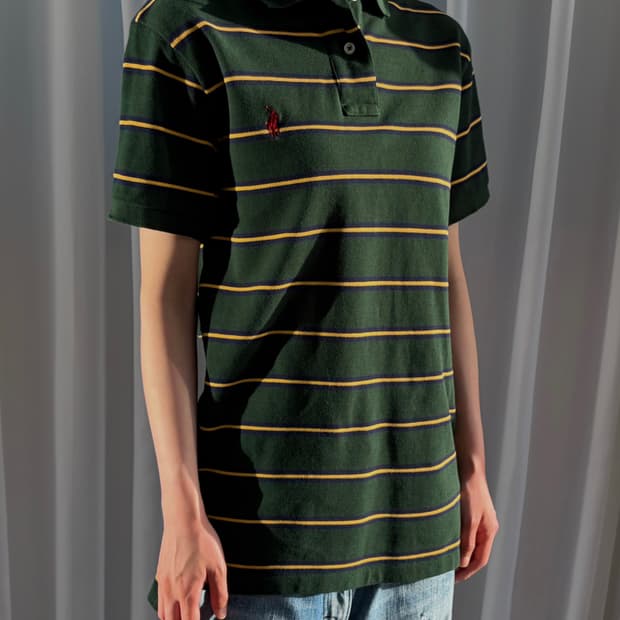[S]폴로 랄프로렌 스트라이프 카라 티셔츠
