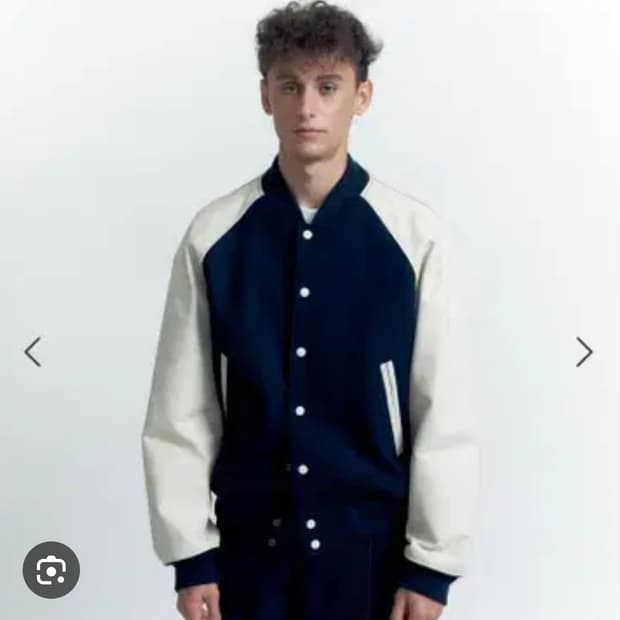 [ XL ]  글린파크 레더 바시티자켓 네이비 더수베니어샵