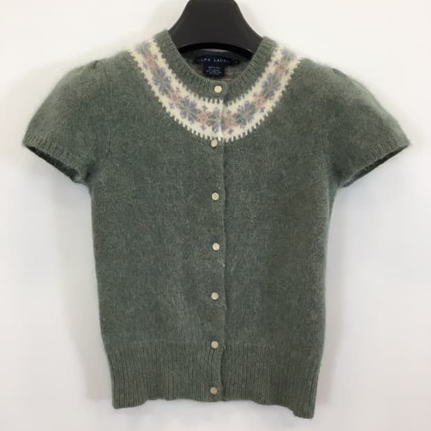폴로 랄프로렌 앙고라 페어아일 반팔가디건 M