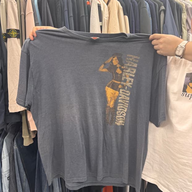 110이상 할리데이비슨 핀업걸 반팔 레어 