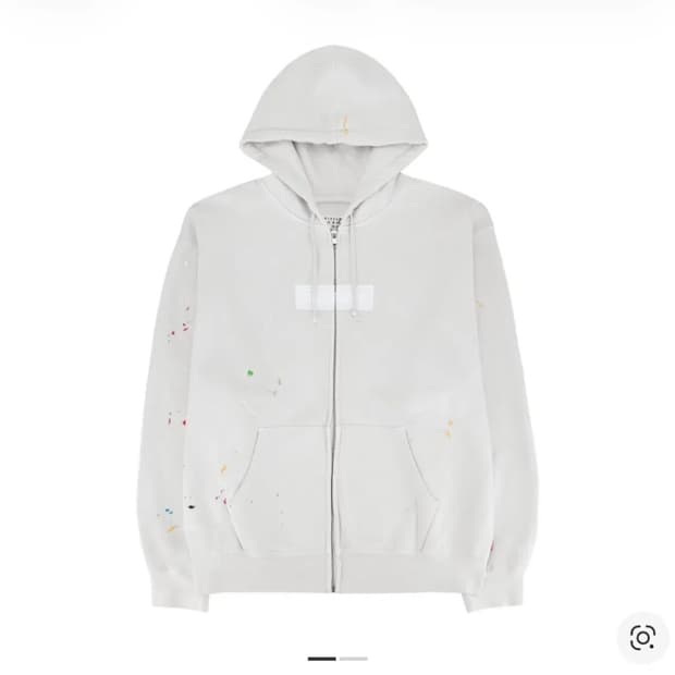 슈프림x마르지엘라 후드집업 화이트 m