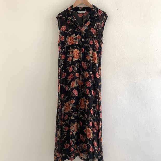 (Vintage)Midnight sleeveless shirts dres
