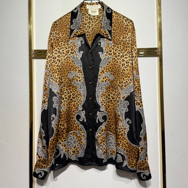 ESCADA 에스카다 레오파드 실크 블라우스 40