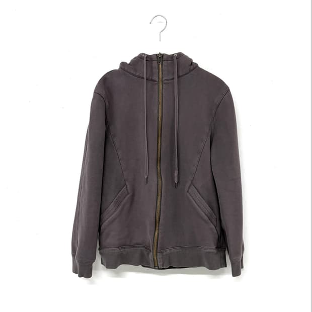 Helmut Lang Grey Hood Zip-Up
