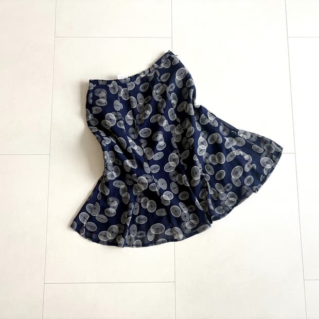 swirl print a-line skirt