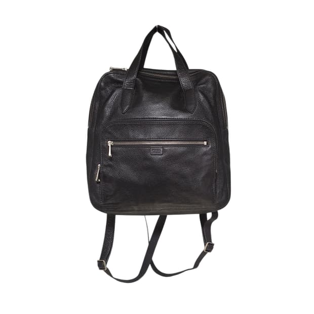 파슬 미니멀 블랙 소가죽(투웨이)가죽레더 백팩 s~m