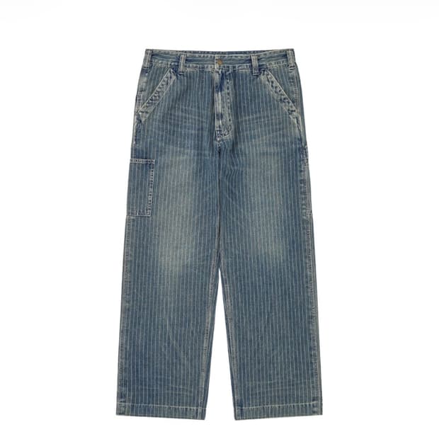 [M] 카키스 셀비지 로거 팬츠 와바시(히코리)