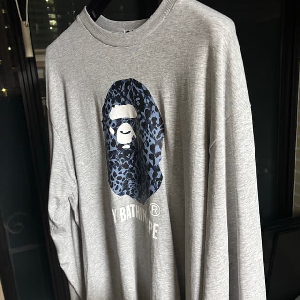 베이프 레오파드 롱슬리브 그레이 XL
