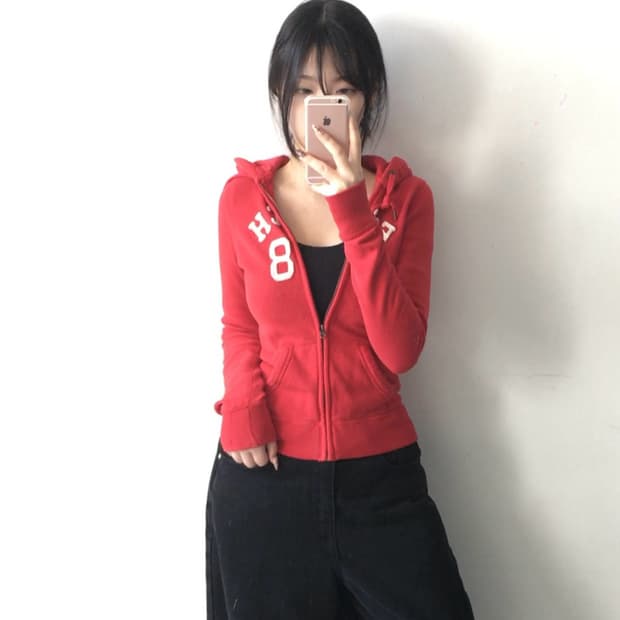 아베크롬비 자수패치 로고 후드집업