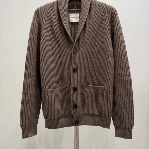 솔로이스트 14aw 캐시미어 숄카라 가디건