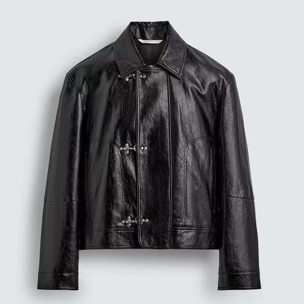 자라 블랙 레더 토글 자켓 