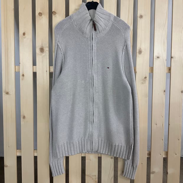 (XL) 타미힐피거 베이지 니트 집업