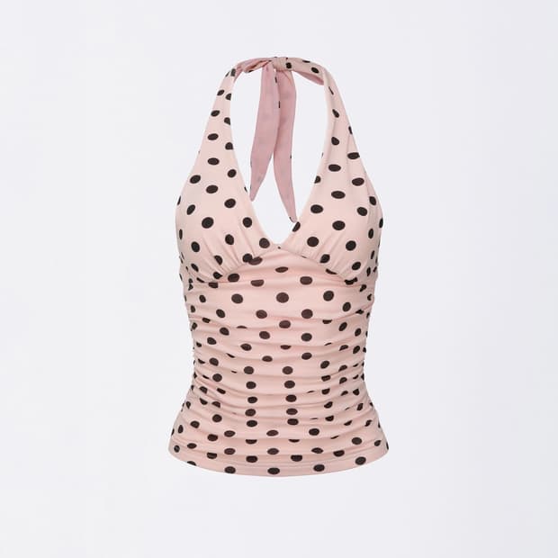 스컬프터 Dot Halter Top Pink