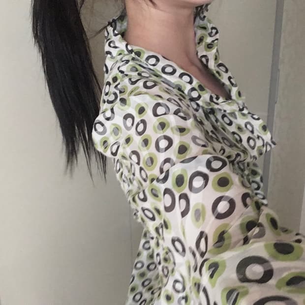 Vintage Lime Dot Blouse