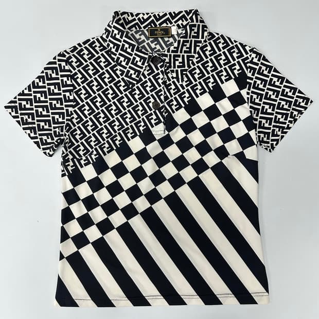 펜디 주카 로고 패턴 카라티