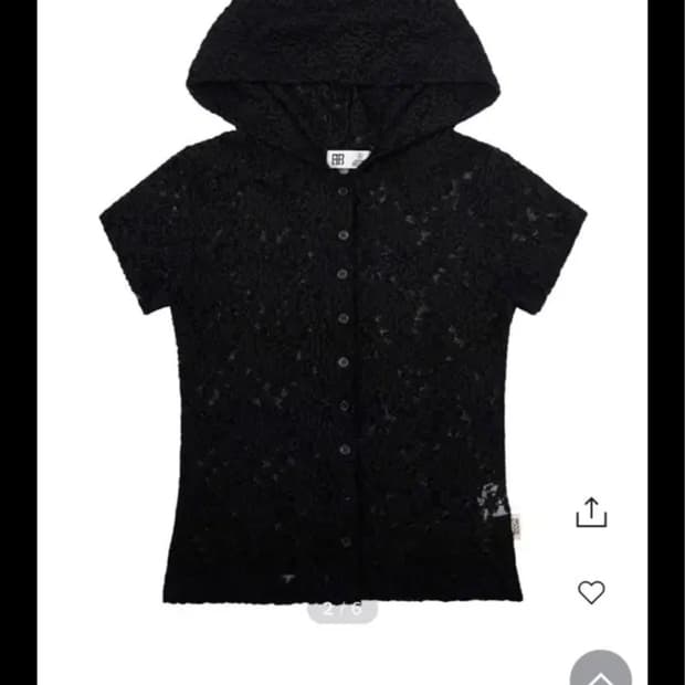 락케이크 ROCKCAKE Lace Full Button Hoodie 블랙
