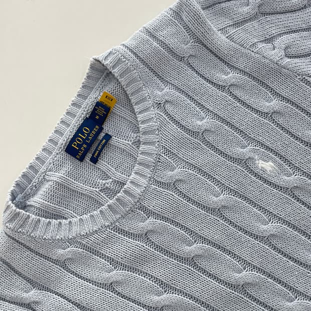 폴로 랄프로렌 케이블 반팔 니트