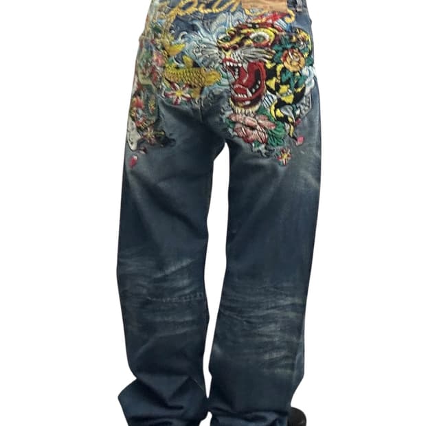 Y2K 에드하디 by Christian Audigier Japan 데님