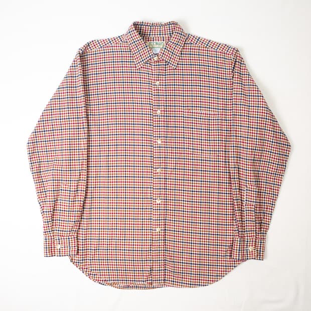 80s 엘엘빈 깅엄 체크 코튼 셔츠 [Made in USA]