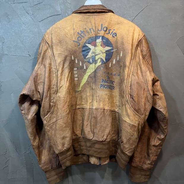 [40] VINTAGE 빈티지 밀리터리 가죽 자켓