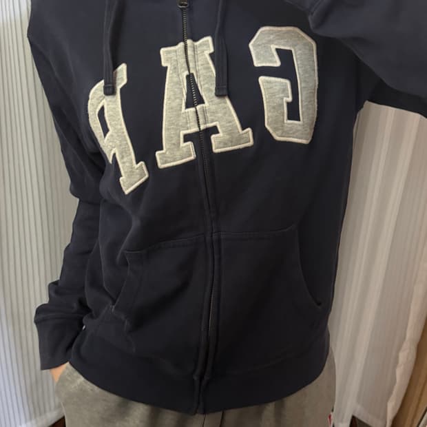 갭 네이비 후드집업 m