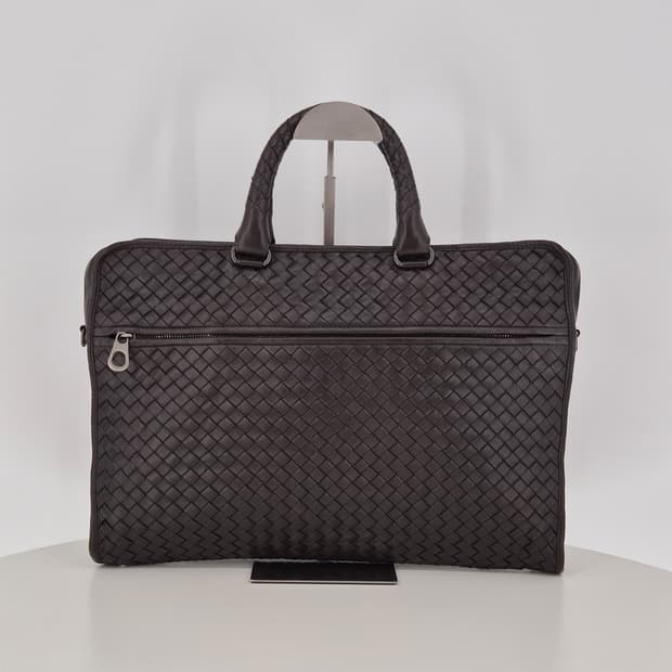 보테가베네타 인트레치아토 브리프케이스 다크브라운컬러