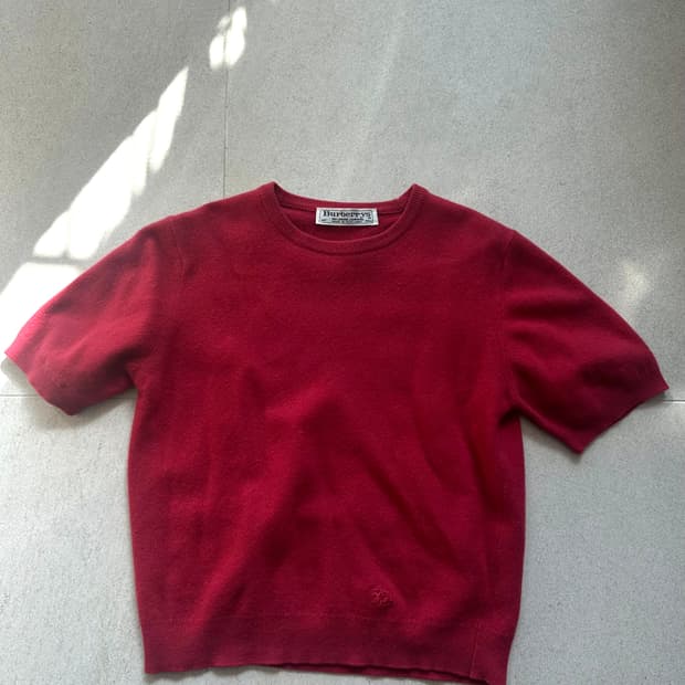 버버리 반팔니트 레드