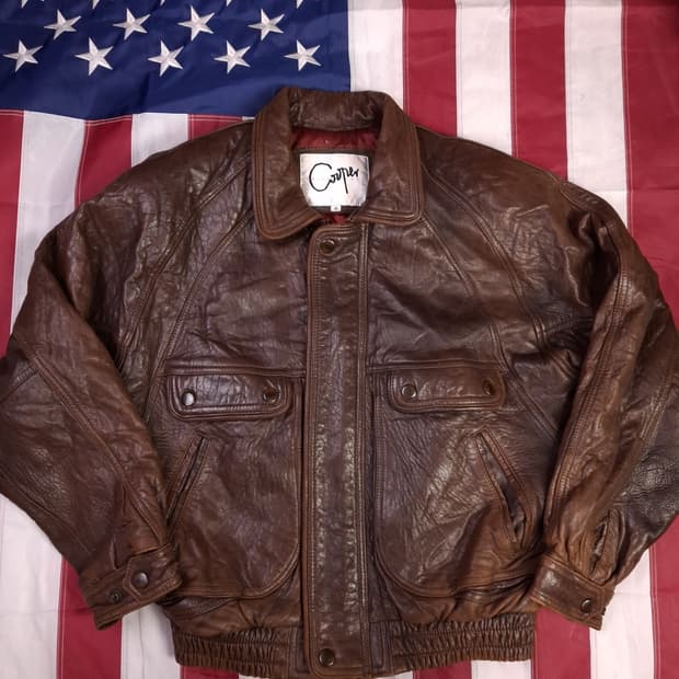 빈티지 90' 국내산 일본수출용 리얼 램스킨 레더 항공자켓